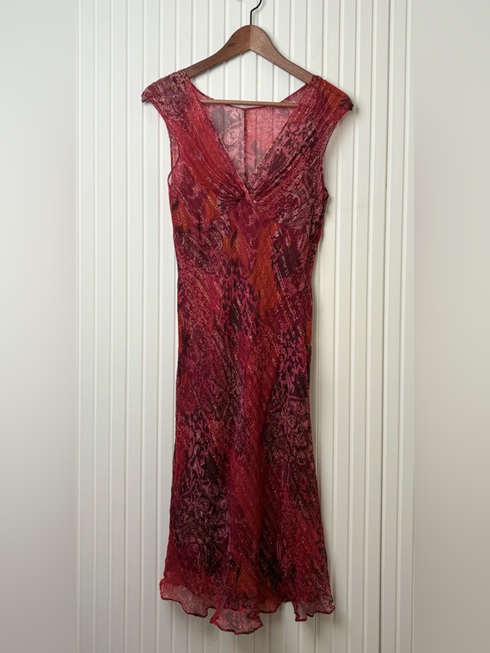 VTG Y2K Silk Bias Cut Slip Babydoll Dress 8 90s Fairy Whimsical Wedding Guest